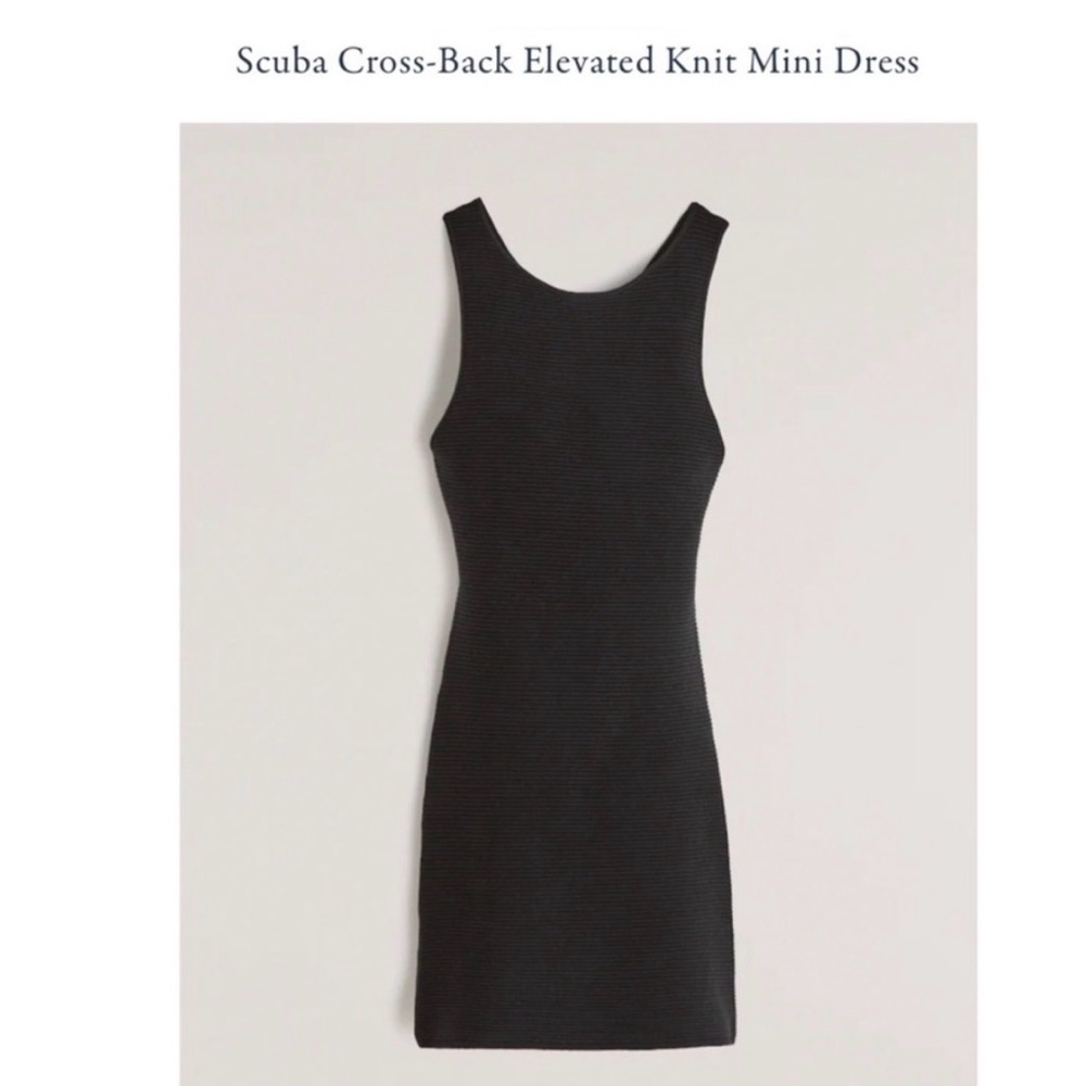 Abercrombie & Fitch Black Scuba Cross-Back Elevated Knit Mini Dress size XS